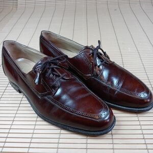 Johnston & Murphy Crown Aristocraft Rare Brogue Apron Toe Derby tassel lace brow
